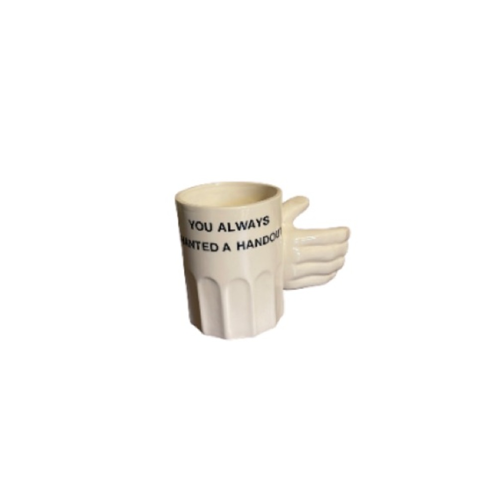 Vintage “Handout” White Ceramic Mug from Taiwan